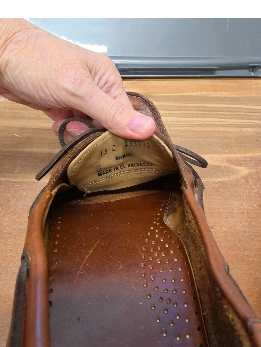 LL Bean Boat Shoes Mens 13D Brown Leather Casco Bay Moccasin Loafers Casual